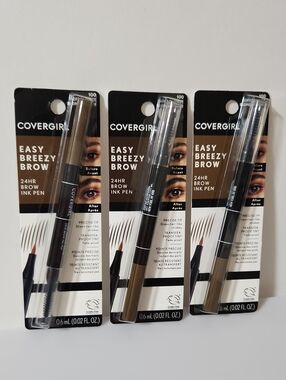 Lot of 3 #100 Soft Blonde CoverGirl Easy Breezy Brow 24HR Brow Ink Pen